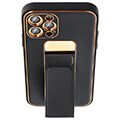 forcell leather case kickstand for iphone 12 pro max black extra photo 4