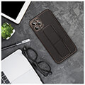 forcell leather case kickstand for iphone 12 pro max black extra photo 5