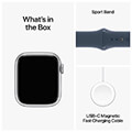 apple watch series 9 mr913 41mm silver aluminium case with storm blue sport band m l extra photo 5