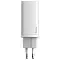 baseus gan2 lite 65watt quick charger type c usb white extra photo 1