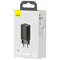 baseus gan2 lite 65watt quick charger type c usb black extra photo 6
