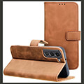 forcell tender book case for samsung galaxy a22 5g brown extra photo 1