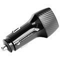 forcell carbon car charger usb qc 30 18w cable for type c 30 pd20w cc50 1ac black total 38w extra photo 1