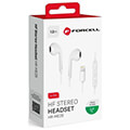 forcell earphones stereo for apple iphone lightning 8 pin white extra photo 3
