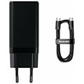 baseus gan pro quick charger 2x type c usb 65w cable type c 100w 1m black extra photo 1