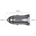 ugreen car charger cd130 18w pd usb qc30 silver 30780 extra photo 6