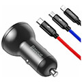 baseus car charger baseus 24w display usb cable 3 in 1 extra photo 1