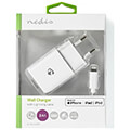 nedis wchal242awt wall charger 1x 24a 1x usb a lightning 8 pin cable 100m 12w extra photo 1