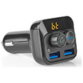 nedis catr120bk car fm transmitter bluetooth bass boost microsd card slot hands free calling 2x usb extra photo 1