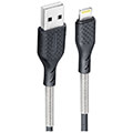 forcell carbon cable usb a to lightning 8 pin 24a cb 01a black 1m extra photo 1