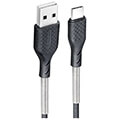 forcell carbon cable usb to type c qc30 3a cb 02b black 1m extra photo 1