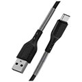 forcell carbon cable usb to type c qc30 3a cb 02b black 1m extra photo 3