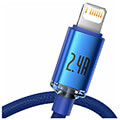 baseus crystal shine cable usb to lightning 24a 12m blue extra photo 1