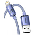 baseus crystal shine cable usb to lightning 24a 2m purple extra photo 1
