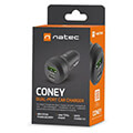 natec nuc 1980 coney 1x usb 1x usb c power delivery 30 48w qc30 car charger black extra photo 5
