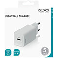 deltaco usbc ac133 wall charger usb c pd 18w white extra photo 2