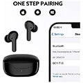 qcy t13 tws black dual driver 4 mic noise cancel true wireless earbuds quick charge 380mah extra photo 1
