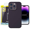 baseus liquid silica gel case iphone 14 pro elderberry tempered glass cleaning kit extra photo 1