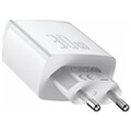 baseus wall compact quick charger 2xusb type c pd 3a 30w white extra photo 2