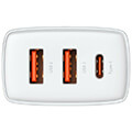 baseus wall compact quick charger 2xusb type c pd 3a 30w white extra photo 3