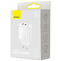 baseus wall compact quick charger 2xusb type c pd 3a 30w white extra photo 4