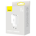 baseus universal wall charger 3x usb 34a 17w white extra photo 1
