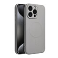 silicone mag cover case with magsafe for iphone 15 pro max grey titanium extra photo 1
