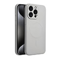 silicone mag cover case with magsafe for iphone 15 pro max titanium extra photo 1