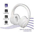 qoltec soundmasters wireless headphones with microphone bt 50 ab white extra photo 1