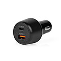nedis ccpd65w100bk car charger 20 30 325a with 2 ports usb a usb c 65w extra photo 1