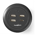 nedis fscspd100bk wall charger 1x 30a 3x 21a port type 1x usb c 3x usb a 30w extra photo 1