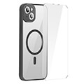 baseus iphone 14 plus frame transparent magnetic case tempered glass set black extra photo 5