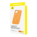 baseus iphone 15 magnetic case fauxther series orange extra photo 2