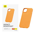 baseus iphone 15 case fauxther series orange extra photo 2