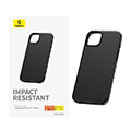 baseus iphone 15 plus case fauxther series black extra photo 2