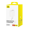 baseus wall charger os cube pro 2x type c usb 65w white extra photo 5