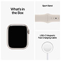 apple watch series 8 mnp23 45mm starlight aluminium case case with starlight sport band m l extra photo 5