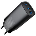 gembird 3 port 65 w usb fast charger black extra photo 1