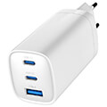 gembird 3 port 65 w usb fast charger white extra photo 1
