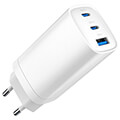 gembird 3 port 65 w usb fast charger white extra photo 2