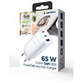 gembird 3 port 65 w usb fast charger white extra photo 4