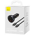 baseus superme car charger usb c 140w black extra photo 5