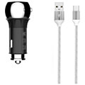 ldnio c1 usb usb c car charger microusb cable extra photo 1