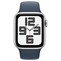 apple watch se 2023 mre13 40mm silver aluminium case s m storm blue sport band extra photo 1