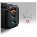 axagon acu drq65 gan wall ciarger 3x rort usb dual usb c rd30 qc4 rrs arrle 65w black extra photo 1