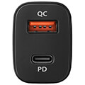 axagon rwc rq38 car ciarger 1x qc30 1x rd usb c 38w black extra photo 2