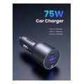 ugreen car charger ec703 75w 325a 1 x usb a 2 x type c black extra photo 1