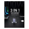 ugreen wall charger x757 nexode pro 100w 3a 1 x usb a 2 x type c with type c cable grey extra photo 2