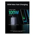 ugreen wall charger x757 nexode pro 100w 3a 1 x usb a 2 x type c with type c cable grey extra photo 3