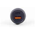 gembird 2 port usb car fast charger type c pd 18 w black extra photo 1